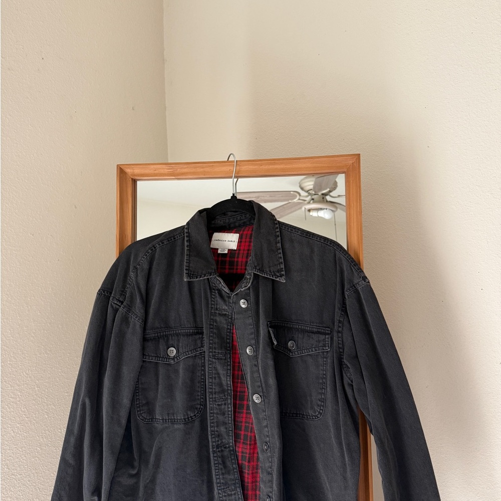 American Eagle Black Button Down Top - image 1